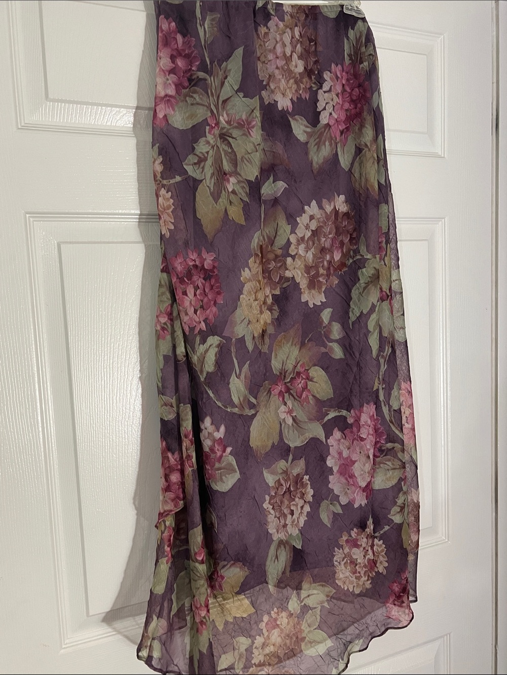 Unk Purple Floral Maxi Skirt with Pink and Green Blooms - Picture 3 of 3
